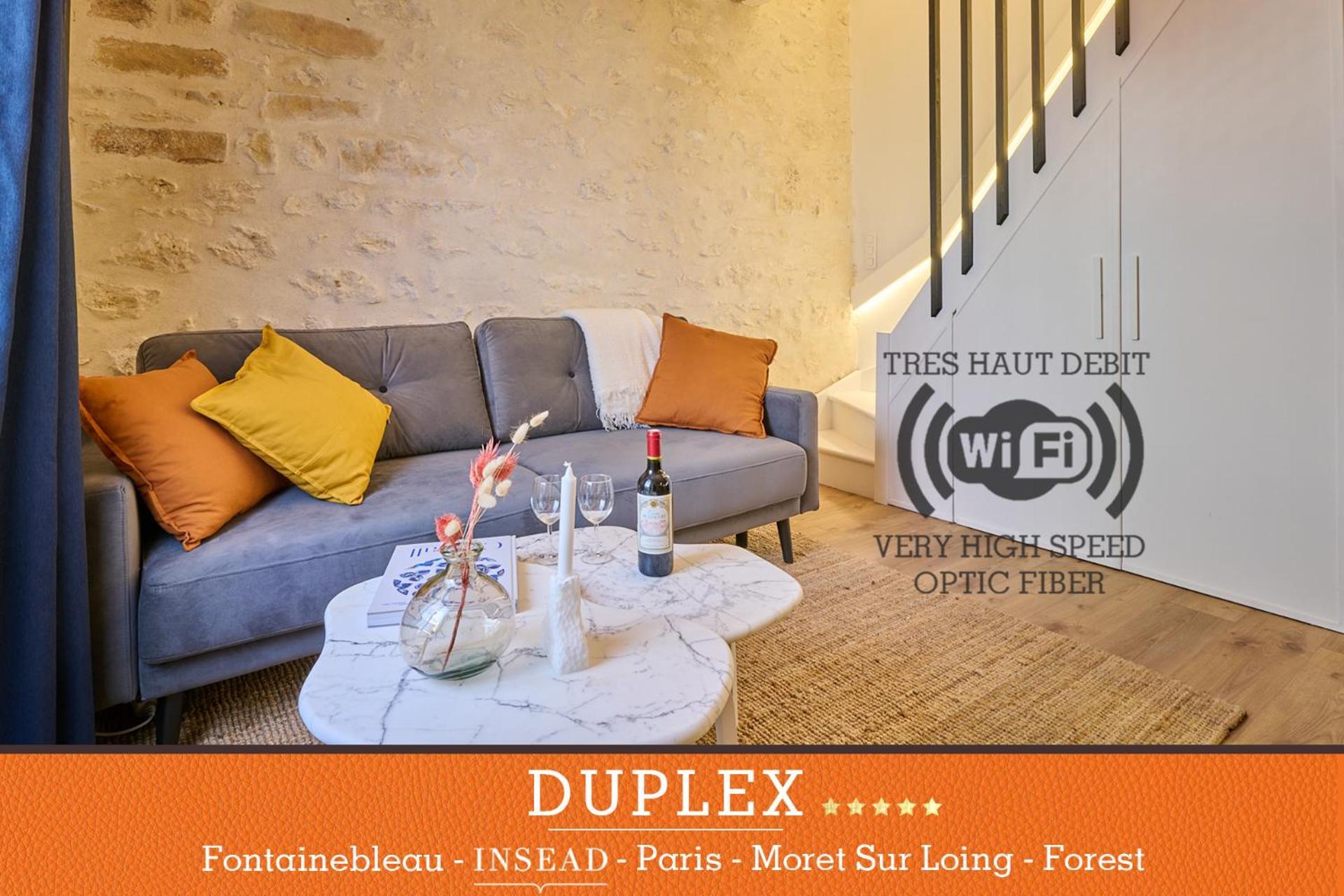 Duplex standing 7min➤Fontainebleau-INSEAD⎮45min➤Paris Apartment Veneux-les-Sablons Bagian luar foto